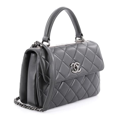 chanel cc handle bag|chanel handbag with top handle.